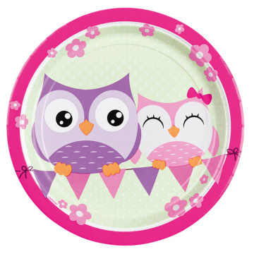 Lot de 8 assiettes Chouette D 23 cm