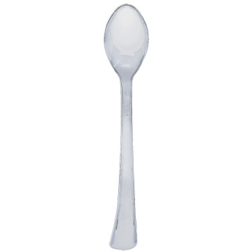 Lot de 20 mini-cuillères jetables argent 10,4 cm