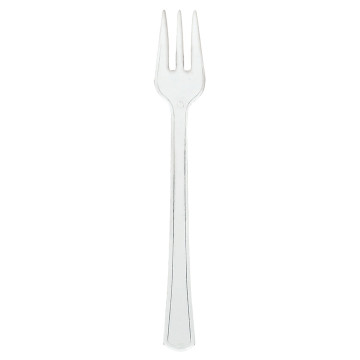 Lot de 40 mini-fourchettes jetables transparentes 10,4 cm