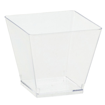 Lot de 40 verrines cubes transparentes jetables 59 ml