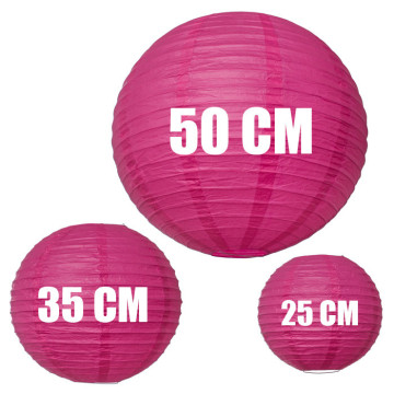 Lanterne fuschia en papier D 25 cm